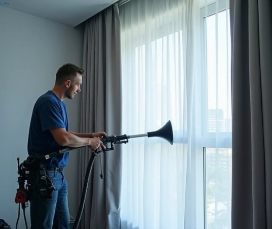 Professional commercial curtain cleaning process equipment Matty Curtain Cleaning enoggera