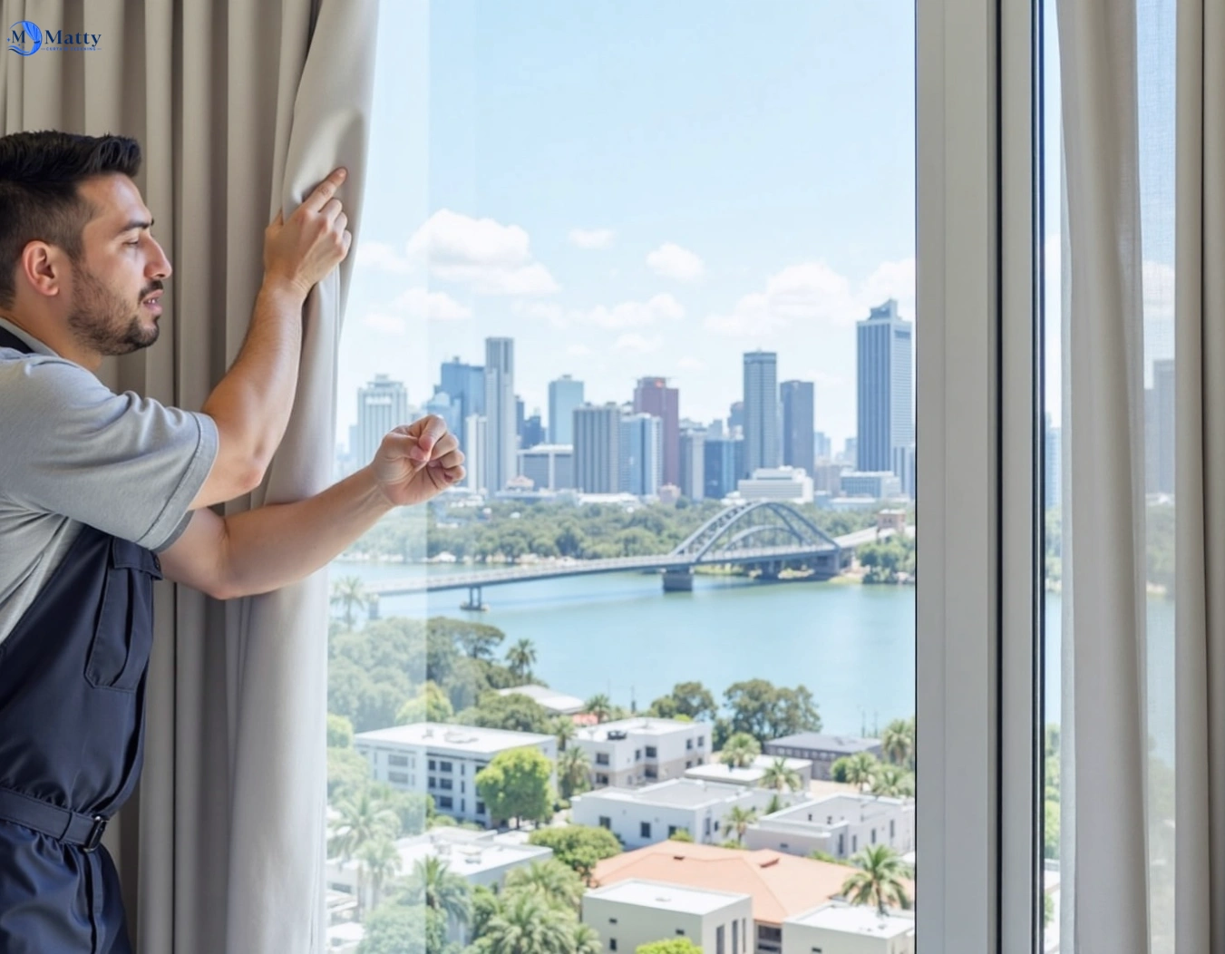 Professional curtain steam cleaning service enoggera QLD by Matty Curtain Cleaning